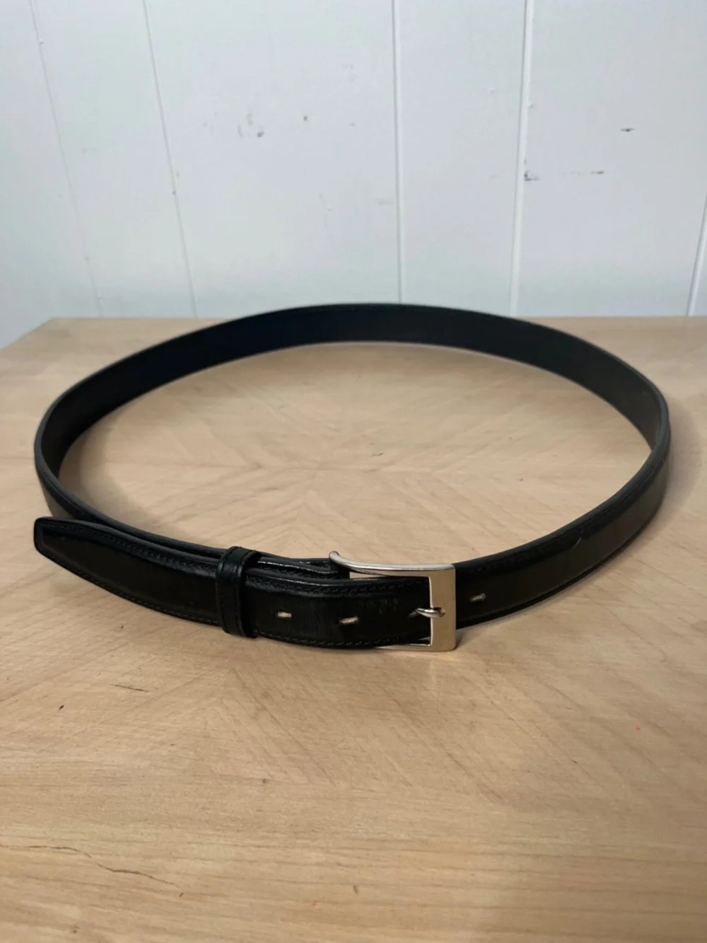 Galco Black Leather Men’s Belt with Silver Buckle Size 44